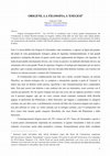 Research paper thumbnail of Origene, la filosofia, l'esegesi