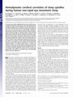 Research paper thumbnail of Hemodynamic cerebral correlates of sleep spindles during human non-rapid eye movement sleep