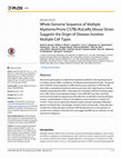 Research paper thumbnail of Whole Genome Sequence of Multiple Myeloma-Prone C57BL/KaLwRij Mouse Strain Suggests the Origin of Disease Involves Multiple Cell Types