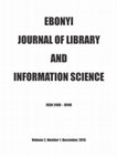 Research paper thumbnail of EBONYI JOURNAL OF LIBRARY AND INFORMATION SCIENCE