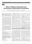 Research paper thumbnail of Effect of Different Abutments and Connections in Deformation Crestal Bone.