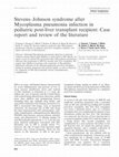 Research paper thumbnail of Stevens-Johnson syndrome after Mycoplasma pneumonia infection in pediatric post-liver transplant recipient: Case report and review of the literature