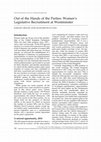 Research paper thumbnail of Out of the Hands of the Parties: Women's Legislative Recruitment at Westminster