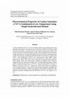 Research paper thumbnail of Physicochemical Properties of Carbon Nanotubes (CNT's) Synthesized at Low Temperature using Simple Hydrothermal Method