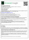 Research paper thumbnail of Management Decision The transpiring journey of customer engagement research in marketing: A systematic review of the past decade Article information