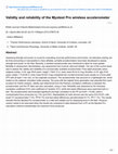 Research paper thumbnail of Validity and reliability of the Myotest Pro wireless accelerometer