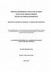 Research paper thumbnail of La expresión territorial de la pobreza en Ecuador: una lectura multiescalar