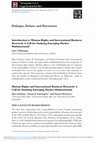 Research paper thumbnail of Human Rights and International Business Research: A Call for Studying Emerging Market Multinationals