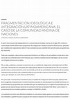 Research paper thumbnail of Fragmentación Ideológica e Integración Latinoamericana: el caso de la Comunidad Andina de Naciones