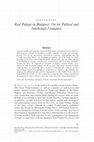 Research paper thumbnail of Karl Polanyi in Budapest: On his Political and Intellectual Formation