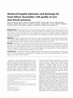 Research paper thumbnail of Weekend hospital admission and discharge for heart failure: Association with quality of care and clinical outcomes