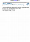 Research paper thumbnail of The effect of excipients on glass transition temperatures for FK906 in the frozen and lyophilized states