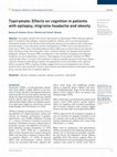 Research paper thumbnail of Effects of Toperimate on Cognition