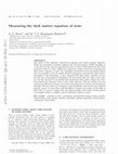 Research paper thumbnail of Measuring the dark matter equation of state