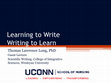 Research paper thumbnail of Learning to Write Writing to Learn