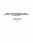 Research paper thumbnail of OBSTACLES AND CONSTRAINTS IN PRACTICING KNOWLEDGE MANAGEMENT AMONGST HUMANITARIAN AGENCIES IN KENYA