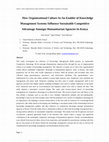 Research paper thumbnail of How Organizational Culture As An Enabler of Knowledge Management Systems Influence Sustainable Competitive Advantage Amongst Humanitarian Agencies In Kenya