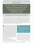 Research paper thumbnail of The Role of High-Dose Chemotherapy Supported by Hematopoietic Stem Cell Transplantation in Patients With Multiple Myeloma: Implications for Nursing