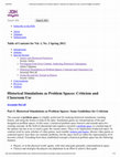 Research paper thumbnail of Historical Simulations as Problem Spaces: Criticism and Classroom Use