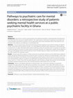 Research paper thumbnail of Pathways to psychiatric care for mental disorders: a retrospective study of patients seeking mental health services at a public psychiatric facility in Ghana