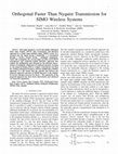 Research paper thumbnail of Orthogonal Faster Than Nyquist Transmission for SIMO Wireless Systems