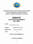 Research paper thumbnail of ENSAYO DE LA POLÍTICA ECONÓMICA DEL PERÚ.docx