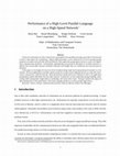 Research paper thumbnail of Performance of a High-Level Parallel Language on a High-Speed Network