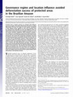 Research paper thumbnail of Governance regime and location influence avoided deforestation success of protected areas in the Brazilian Amazon