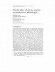 Research paper thumbnail of On the place of phrase accents in intonational phonology