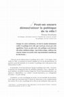 Research paper thumbnail of Peut-on encore démocratiser la politique de la ville?