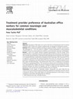 Research paper thumbnail of Treatment provider preference of Australian office workers for common neurologic and musculoskeletal conditions