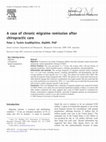 Research paper thumbnail of A case of chronic migraine remission after chiropractic care