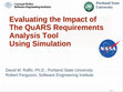 Research paper thumbnail of Evaluating the Impact of the QuARS Requirements Analysis Tool Using Simulation