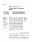 Research paper thumbnail of Effect of lead acetate on neurobehavioral development of rats