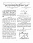 Research paper thumbnail of Improvement of energy-capturing efficiency in standalone photovoltaic systems with battery storage