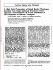 Research paper thumbnail of A high yield preparation of brush border membrane vesicles from organ-cultured embryonic chick jejunum: demonstration of insulin sensitivity of Na(+)-dependent D-glucose transport