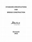 Research paper thumbnail of STANDARD SPECIFICATIONS FOR BRIDGE CONSTRUCTION EDITION15 2013