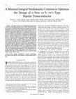 Research paper thumbnail of A minimal integral nonlinearity criterion to optimize the design of a new tanh/sinh-type bipolar transconductor