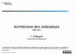 Research paper thumbnail of Architecture des ordinateurs (INF155