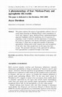 Research paper thumbnail of A phenomenology of fear: Merleau-Ponty and agoraphobic life-worlds: This paper is dedicated to Jim Davidson, 1965-2000