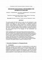 Research paper thumbnail of Enhancing Educational Programmes for Geomatics in Ireland'