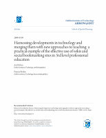 Research paper thumbnail of Harnessing developments in technology and merging them with new approaches to teaching: a practical example of the effective use of wikis and social  …