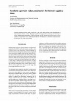 Research paper thumbnail of Synthetic aperture radar polarimetry for forestry applica-tions