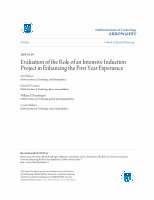 Research paper thumbnail of Evaluation of the Role of an Intensive Induction Project in Enhancing the First Year Experience