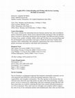 Research paper thumbnail of Syllabus: The Body in Literature (Service Learning)