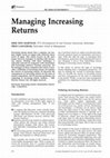 Research paper thumbnail of Managing increasing returns