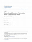 Research paper thumbnail of Electrochemical Generation of Superoxide in Room-Temperature Ionic Liquids