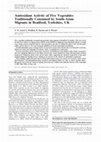 Research paper thumbnail of Antioxidant activity of five vegetables traditionally consumed by south‐Asian migrants in Bradford, Yorkshire, UK