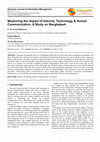 Research paper thumbnail of Measuring the Impact of Internet, Technology & Human Communication: A Study on Bangladesh