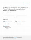 Research paper thumbnail of Incidence and Recurrence of Atrial Fibrillation in Patients Undergoing Cavotricuspid Isthmus Ablation for Typical Atrial Flutter